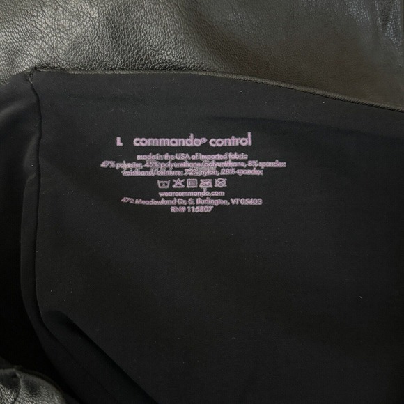 Commando Control Pants Women Large Black Skinny Faux Leather Legging Rocker Edgy - Picture 5 of 5